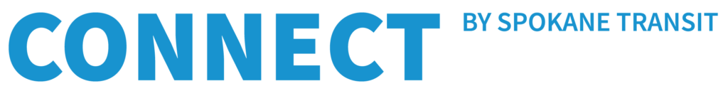 Text logo in blue that reads "Connect by Spokane Transit.