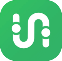 Green square app icon with rounded corners, featuring a white stylized S-shape resembling a transit route with two circular elements on either end of the S.