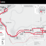 Map showing the snow detour for Route 20