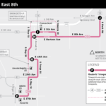Map showing the snow detour for Route 294