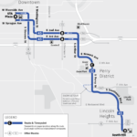 Map showing the snow detour for Route 45