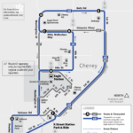 Map showing the snow detour for Routes 67 & 68