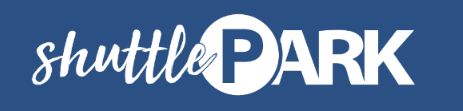 STA Shuttle Park logo with cursive "shuttle" and bold "PARK" on a blue background.