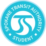 Spokane Transit Authority Student logo, blue and white circle with stylized "STA" text.